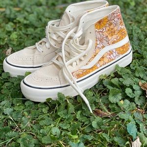 Vans SK8-Hi 38 Decon SF Trippy Floral Yellow Shoes - New - Size 8